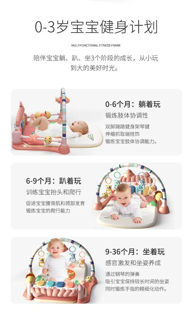 Baby Fitness Piano Mats Cute Toddler Indoor Activity Crawling Musical Educational Gym Soft Playmat For Newborn Baby Infant Gifts