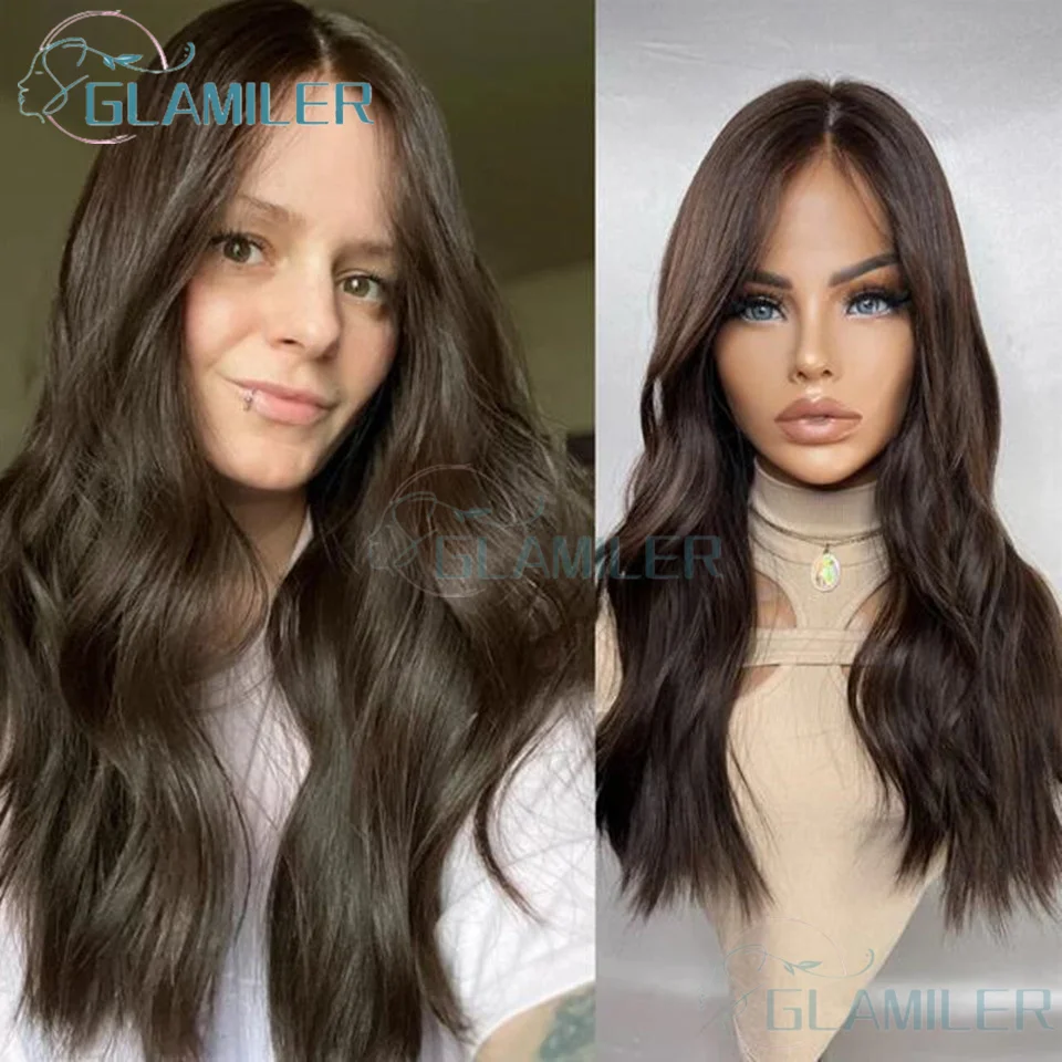 Dark Brown Body Wave 13x4 Silk Base Lace Front Wigs Human Hair Chocolate Brown 360 Full Lace Wigs Human Hair for Women Full End