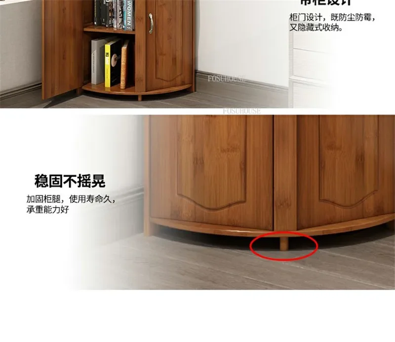 New Chinese Corner Cabinet Bamboo Living Room Cabinets Household Furniture Living Room Corner Storage Cabinet Triangular Cabinet