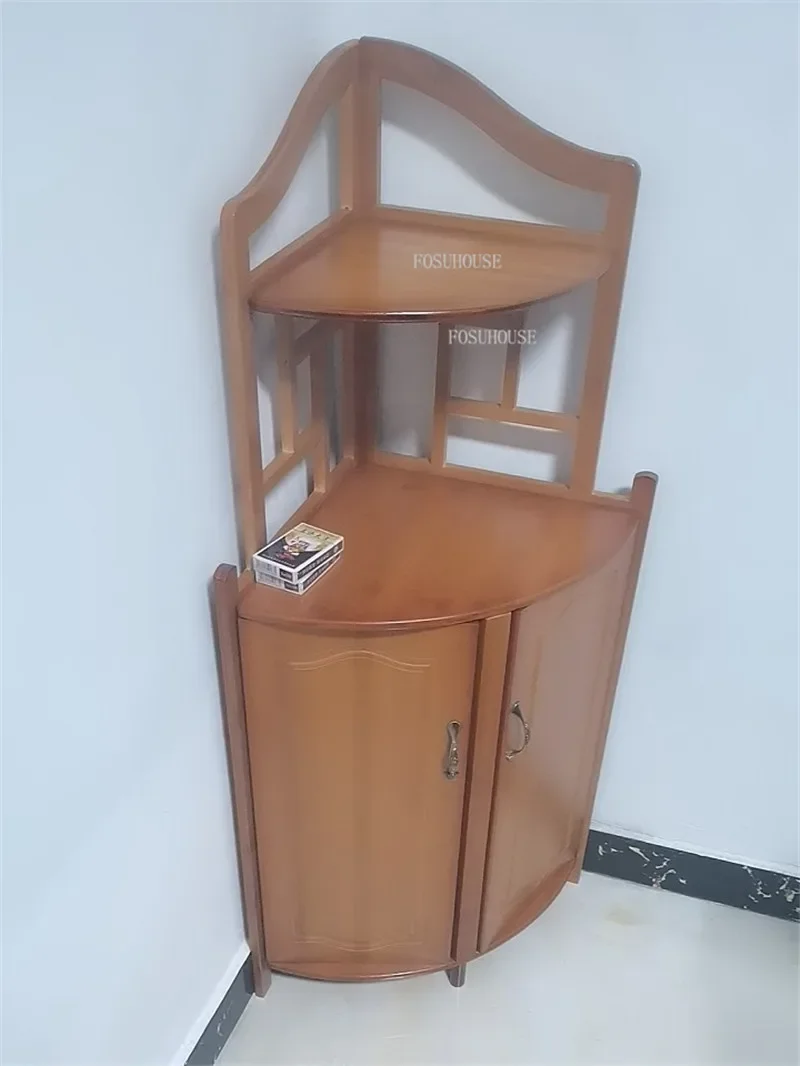 New Chinese Corner Cabinet Bamboo Living Room Cabinets Household Furniture Living Room Corner Storage Cabinet Triangular Cabinet