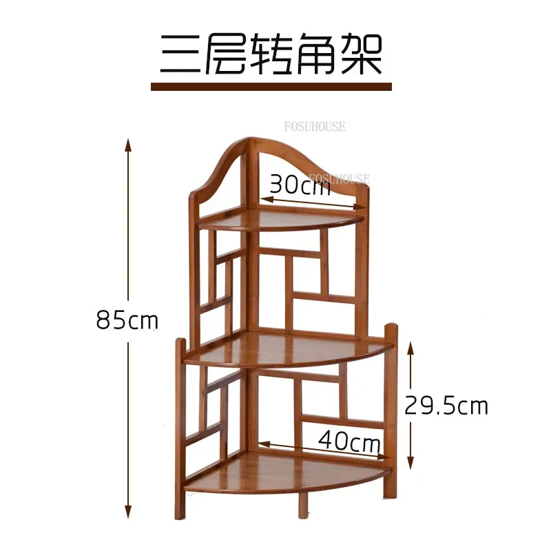 New Chinese Corner Cabinet Bamboo Living Room Cabinets Household Furniture Living Room Corner Storage Cabinet Triangular Cabinet