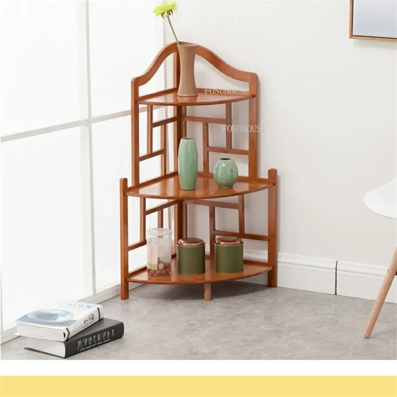 New Chinese Corner Cabinet Bamboo Living Room Cabinets Household Furniture Living Room Corner Storage Cabinet Triangular Cabinet