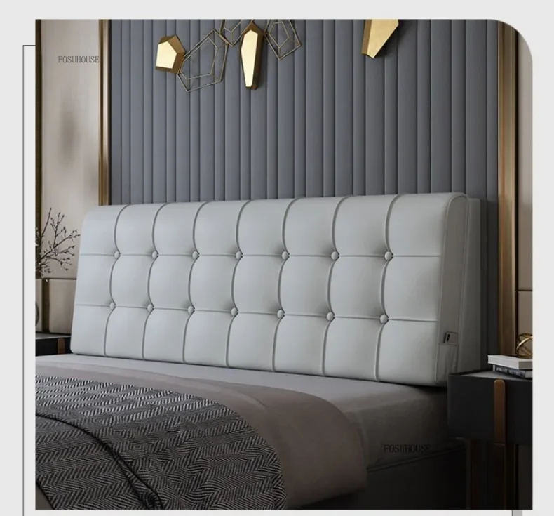 Modern Waterproof PU Leather Headboard with Side Pockets Simple Headboards for Tatami Creative Design Bed Headboards for Bedroom