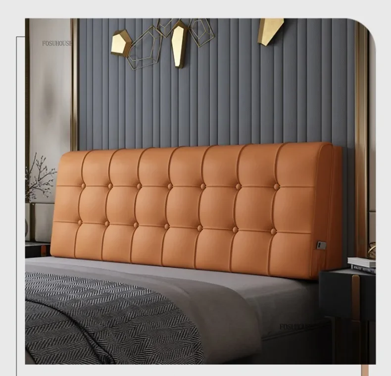 Modern Waterproof PU Leather Headboard with Side Pockets Simple Headboards for Tatami Creative Design Bed Headboards for Bedroom