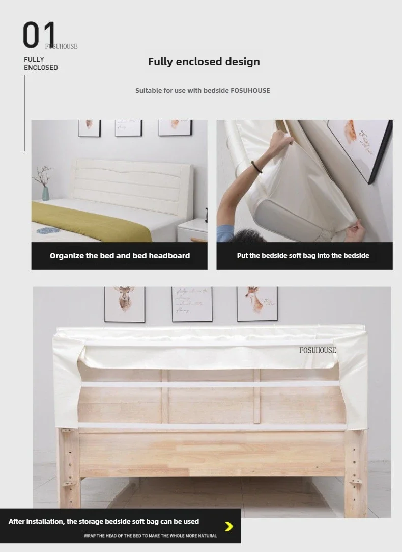 Modern Waterproof PU Leather Headboard with Side Pockets Simple Headboards for Tatami Creative Design Bed Headboards for Bedroom