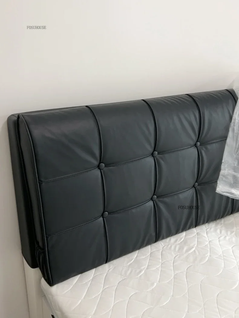 Modern Waterproof PU Leather Headboard with Side Pockets Simple Headboards for Tatami Creative Design Bed Headboards for Bedroom
