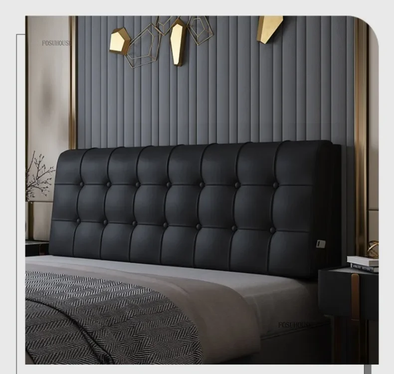Modern Waterproof PU Leather Headboard with Side Pockets Simple Headboards for Tatami Creative Design Bed Headboards for Bedroom