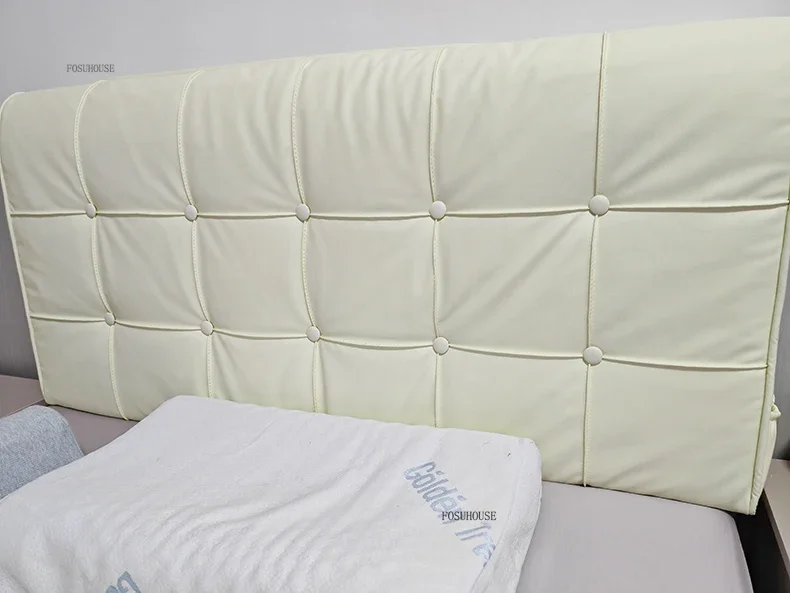 Modern Waterproof PU Leather Headboard with Side Pockets Simple Headboards for Tatami Creative Design Bed Headboards for Bedroom