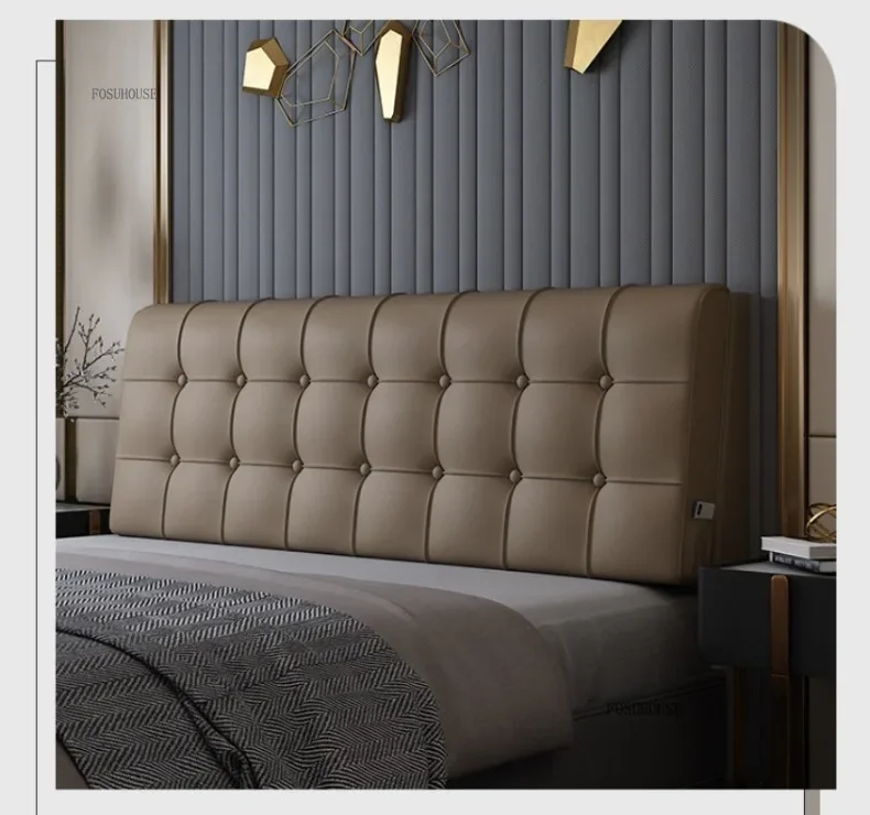Modern Waterproof PU Leather Headboard with Side Pockets Simple Headboards for Tatami Creative Design Bed Headboards for Bedroom