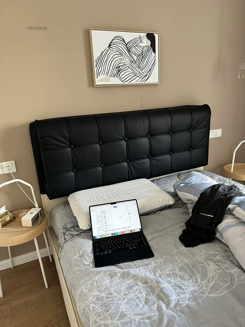 Modern Waterproof PU Leather Headboard with Side Pockets Simple Headboards for Tatami Creative Design Bed Headboards for Bedroom