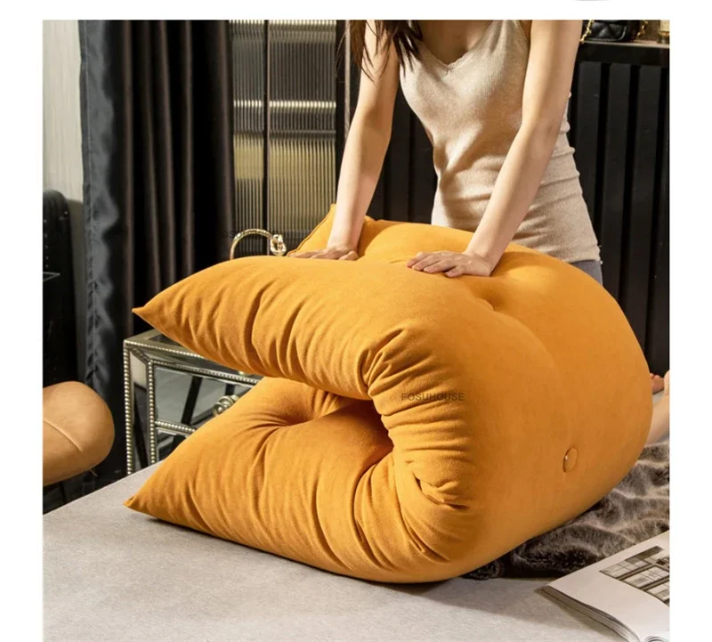 Simple Triangle Backrest Headboards Flannel Soft Cushion Pillow Creative Bedroom Furniture Home Tatami Double Queen Bed CushionN