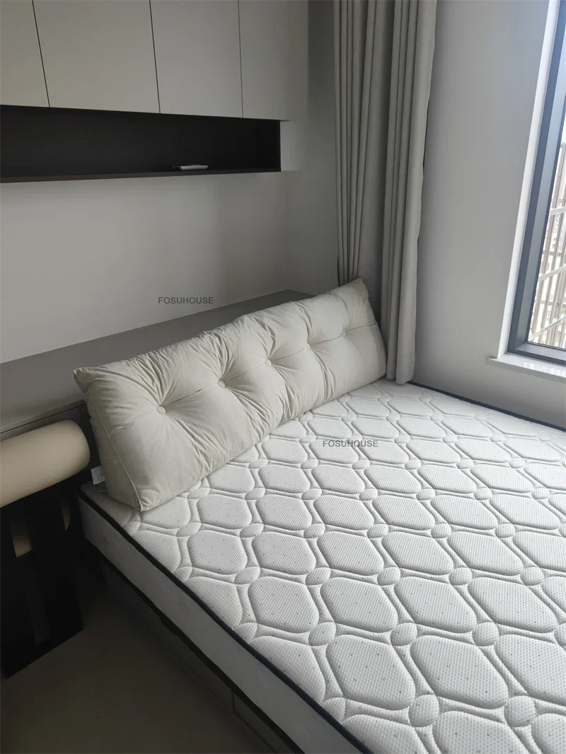 Simple Triangle Backrest Headboards Flannel Soft Cushion Pillow Creative Bedroom Furniture Home Tatami Double Queen Bed CushionN