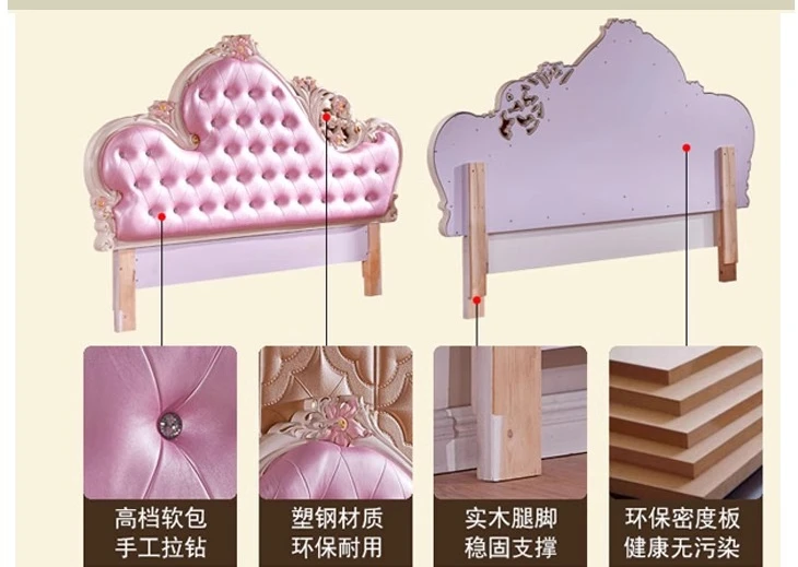 European Headboard Double Soft Bag Princess Red and Black Backrest French Wedding Custom Paint Prince American