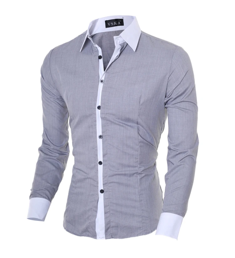 Mens Stripes Shirts Long Sleeved Slim White Social Shirts Casual Male Clothes Business Camisa Masculina Chemise christmas shirt