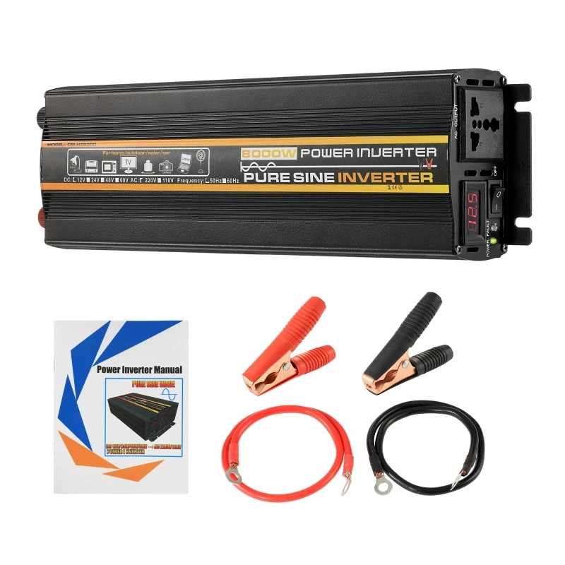 10000/12000 W 12/24V To 220V Pure Sine Wave Power Inverter Solar System/Solar Panel/Home/Outdoor/RV/Camping Wave Power Inverter