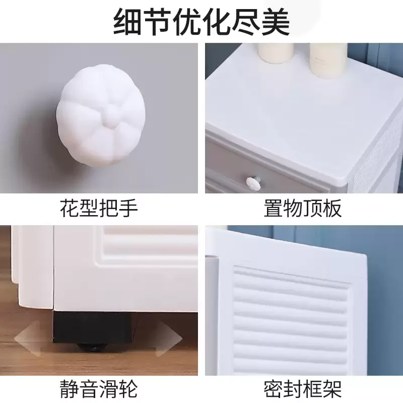 European Style Gap Storage Cabinet, Kitchen Narrow Gap Organizer Shelf, Bathroom Drawer-Type Storage Cabinet, Movable Bedside