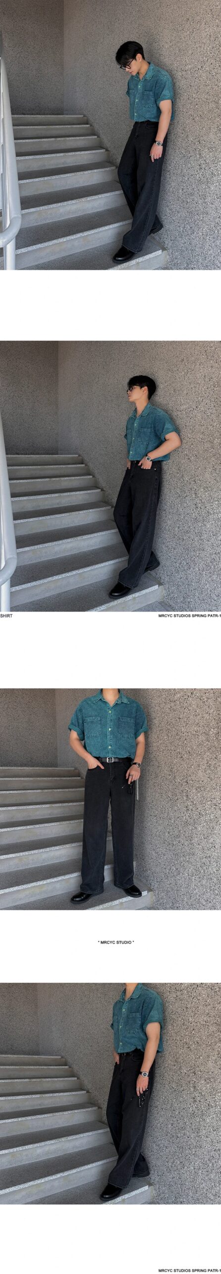 Denim Shirts Men Shirt Blouses Summer Top Casual Turn Down Collar Punk Biker Single Breasted Hip Pop Top Streetwear Shirts 2025