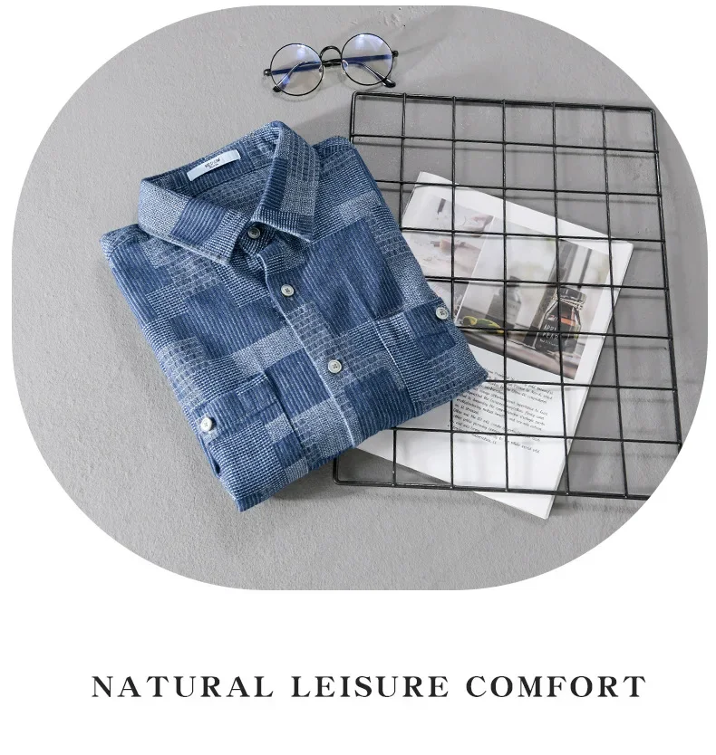 Summer Fashion Blue Check Denim Shirts for Men Short Sleeve Loose Handsome Cool Plaid Workwear 24ss Y2k Youth Male Tops Cityboys