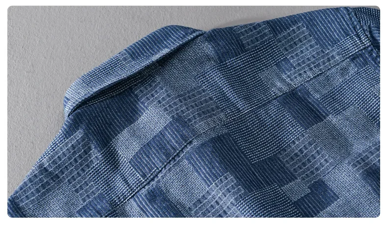 Summer Fashion Blue Check Denim Shirts for Men Short Sleeve Loose Handsome Cool Plaid Workwear 24ss Y2k Youth Male Tops Cityboys