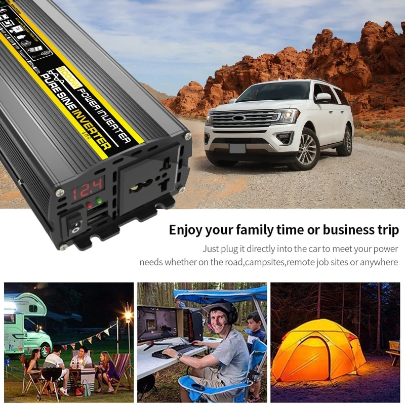 Pure Sine Wave Car Inverter Power Inverter DC12/24/48V To AC 110/220V Socket Converter for Car Home Outdoor Power Inverter 8000W
