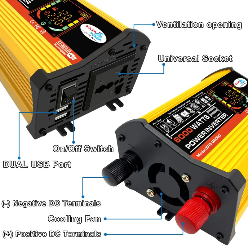 110V/220V Solar Power System 20W Solar Panel Battery Charge 30A Controller 6000W 12V 220V Inverter Complete Power Generation Kit
