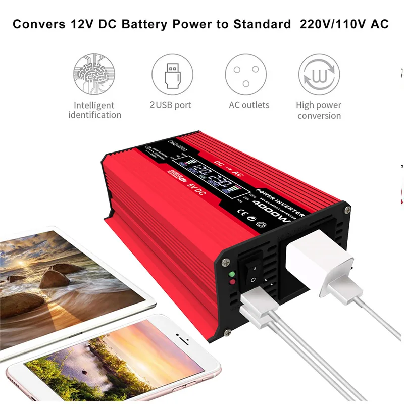 110V/220V Solar Power System 20W Solar Panel Battery Charge 30A Controller 6000W 12V 220V Inverter Complete Power Generation Kit