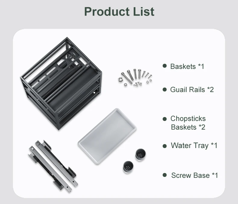 HNOSS Kitchen Pull Out Spice Basket Sliding Modern T Style Seasoning Rack Drawers