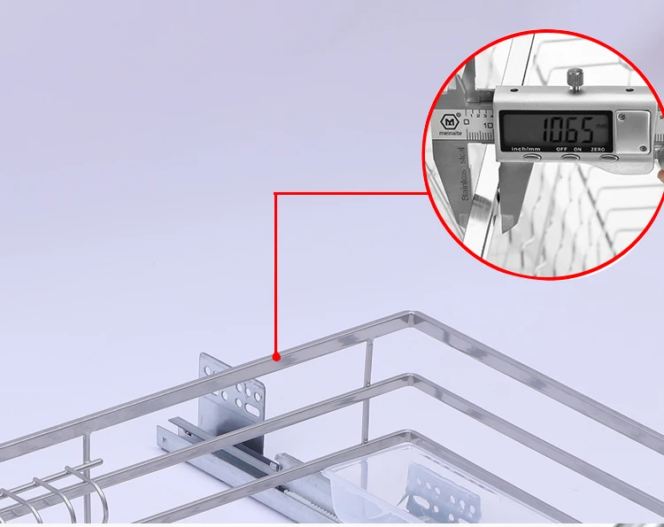 Modern Stainless Steel Pull-Out Drawer Basket For Kitchen Cabinets Iron Material In-Cabinet Storage