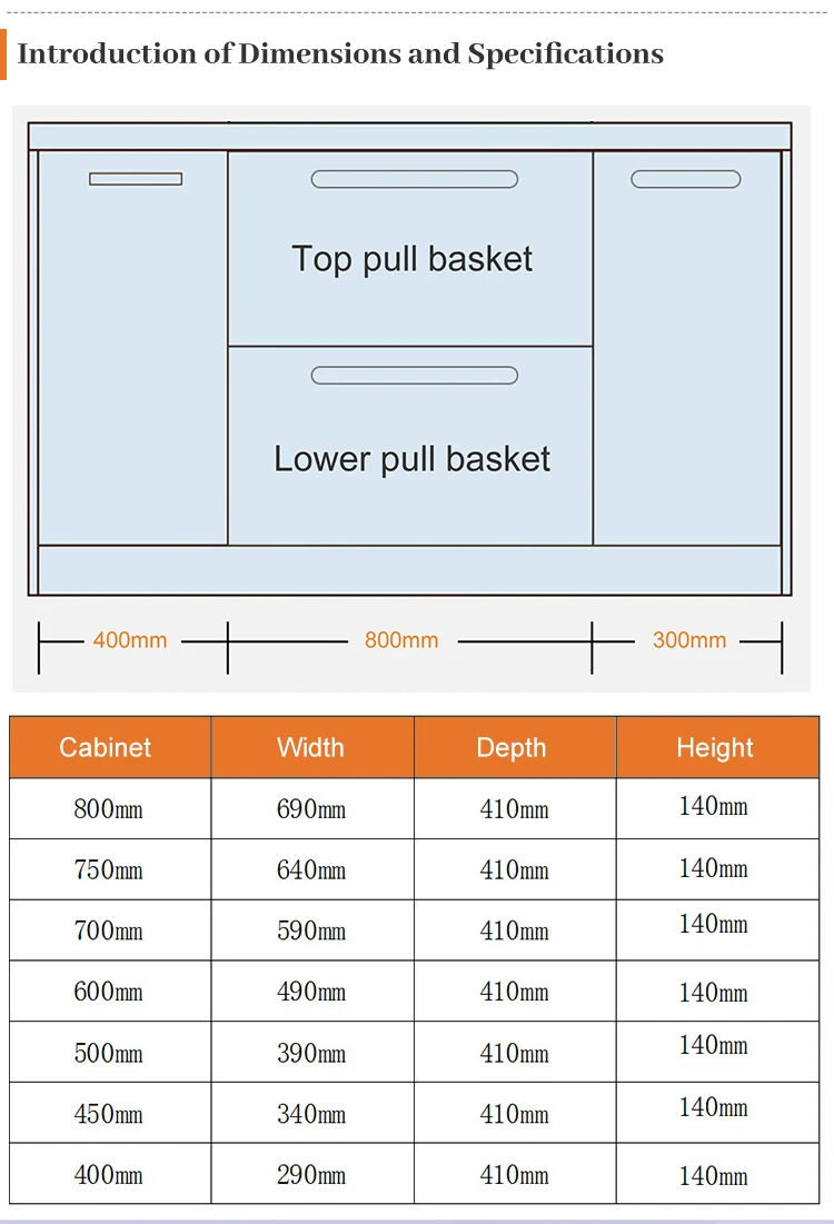Modern Stainless Steel Pull-Out Drawer Basket For Kitchen Cabinets Iron Material In-Cabinet Storage