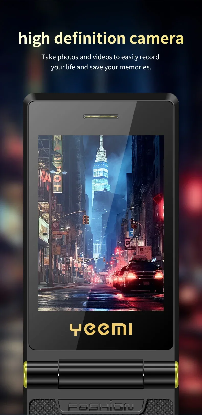 YeeMI M7+ Rugged 4G Feature Phone Big Button Full Band Flip Phone Dual SIM Dual Screen Cellphone For Old Man 6800mAh Big Battery