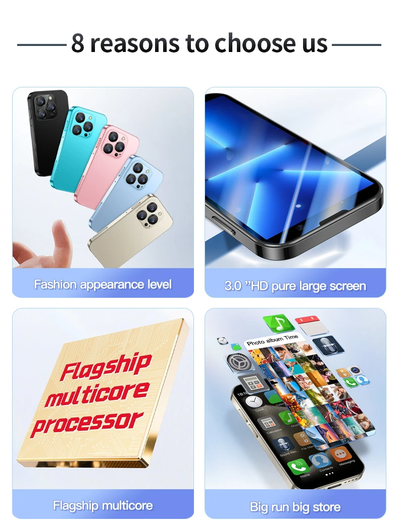 SOYES XS18 Pro Mini Smartphone 2GB RAM 16GB ROM Android8.1 3.0'' With Facial Recognition Dual SIM Standby 3G Network Small Phone