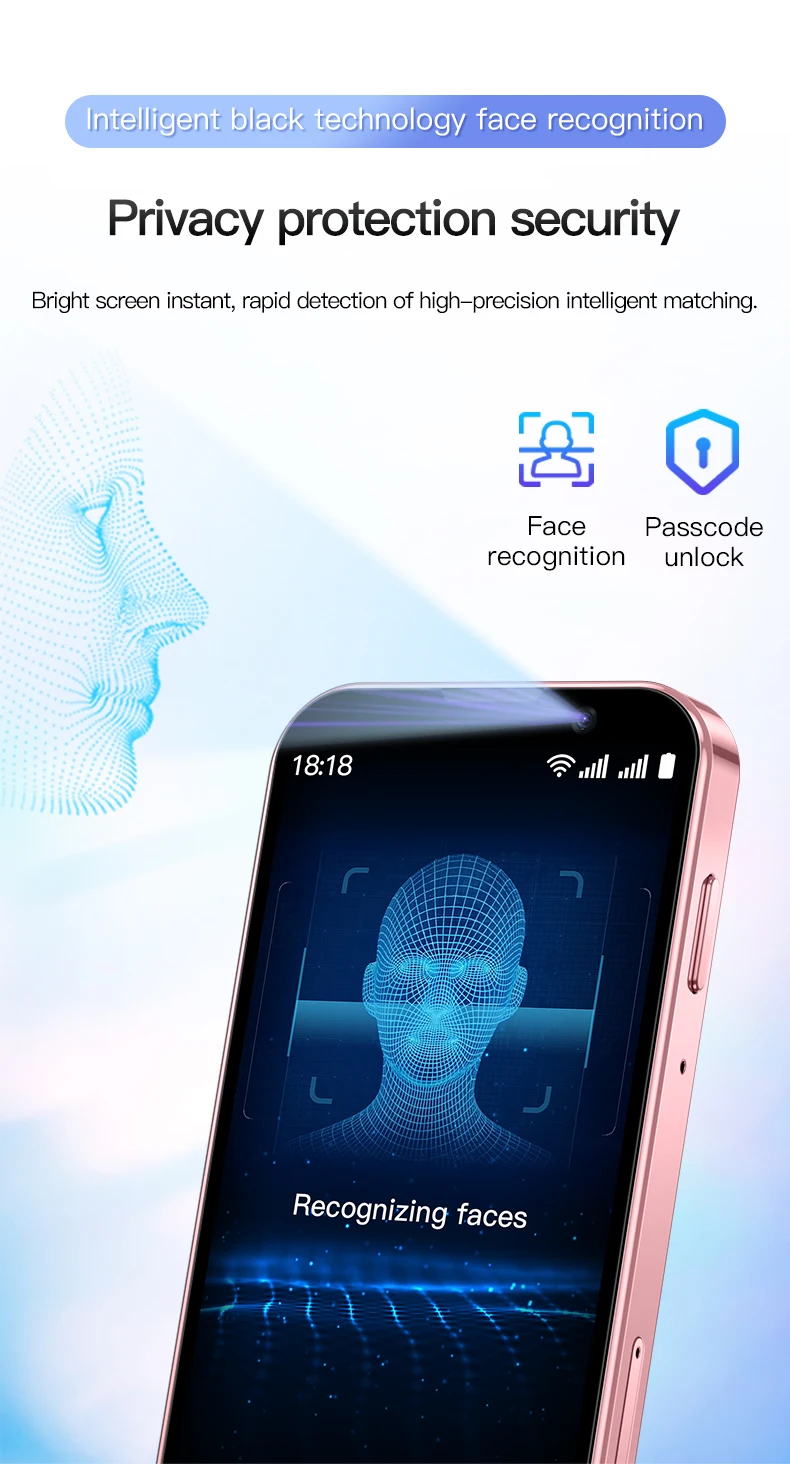 SOYES XS18 Pro Mini Smartphone 2GB RAM 16GB ROM Android8.1 3.0'' With Facial Recognition Dual SIM Standby 3G Network Small Phone