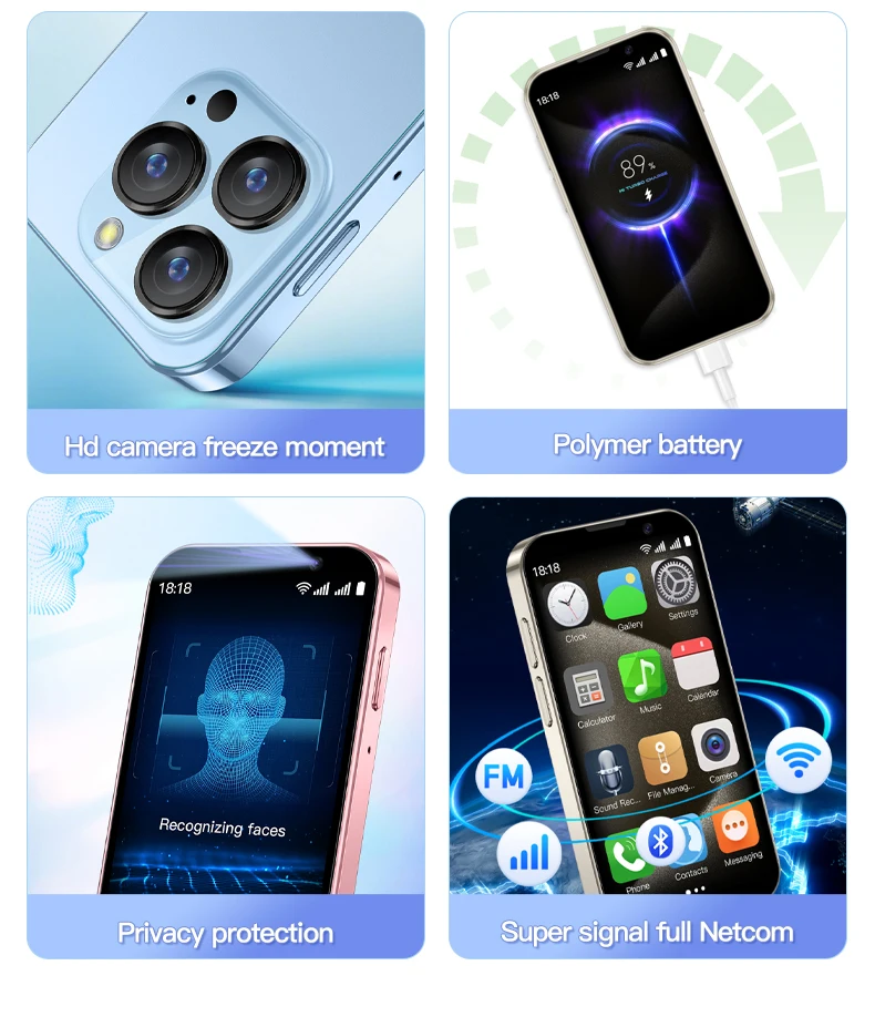 SOYES XS18 Pro Mini Smartphone 2GB RAM 16GB ROM Android8.1 3.0'' With Facial Recognition Dual SIM Standby 3G Network Small Phone