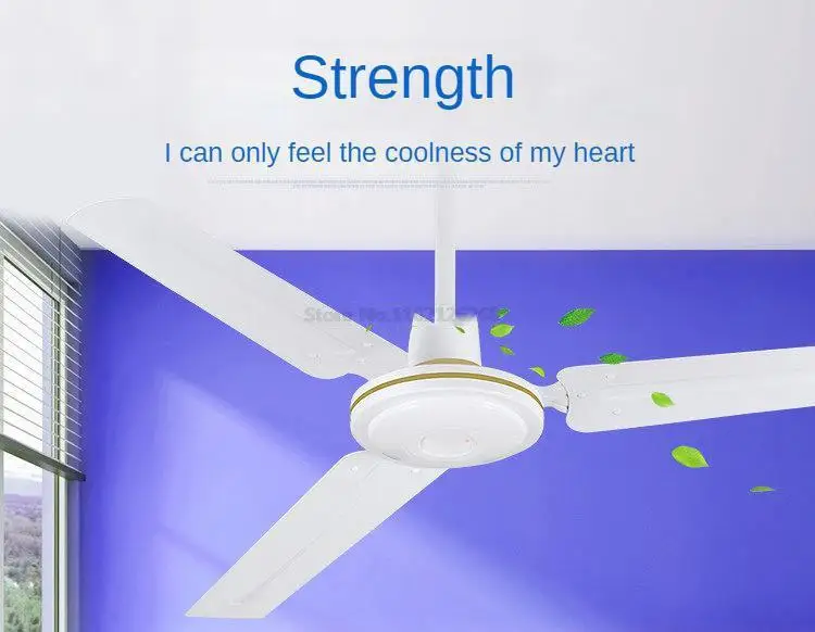 Ceiling Fans 48/56 Inch Ceiling Fan without Light Simple Ceiling Fan With 3 Gear Adjustment 3 Blades 75W/65W 220V Knob Control