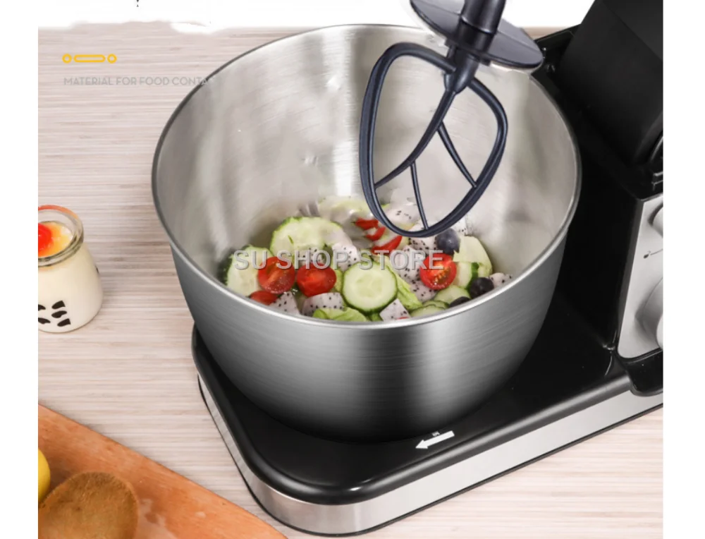 7L Stainless Steel Electric Food Stand Mixer 6-Speed Kitchen Chef with Egg Whisk Dough Cream Blender Juicer Meat Grinder Mincer
