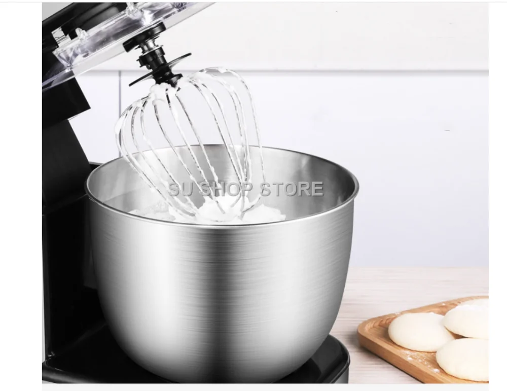 7L Stainless Steel Electric Food Stand Mixer 6-Speed Kitchen Chef with Egg Whisk Dough Cream Blender Juicer Meat Grinder Mincer