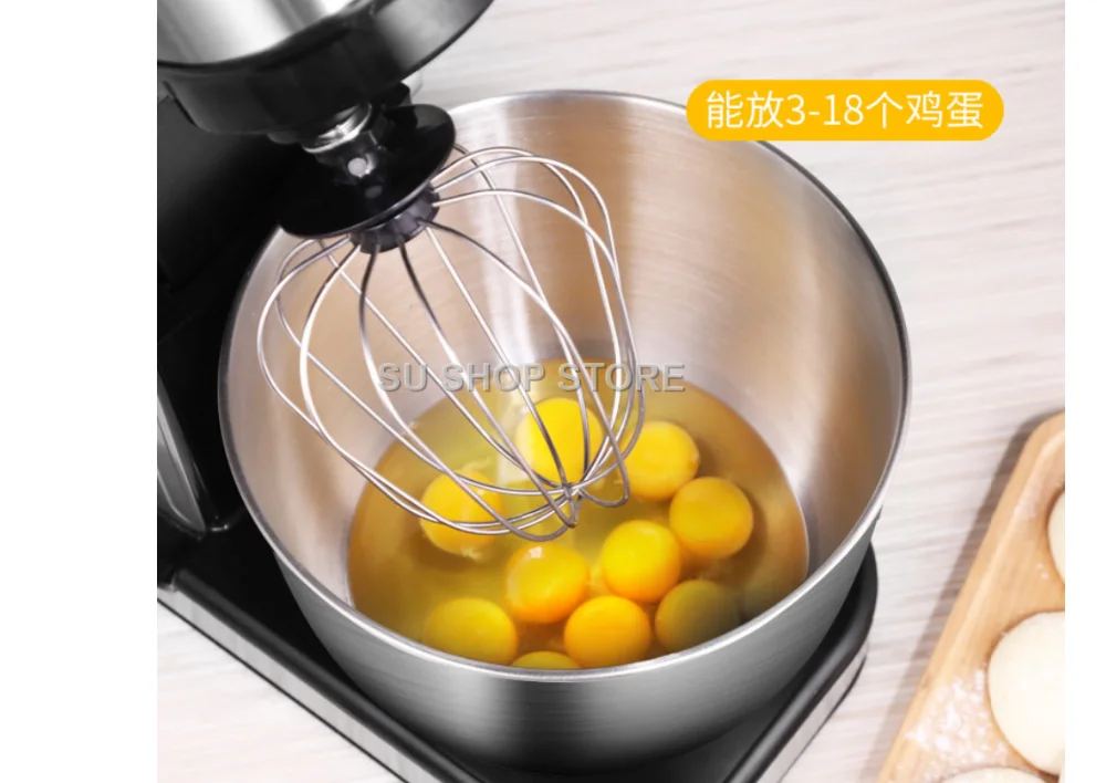 7L Stainless Steel Electric Food Stand Mixer 6-Speed Kitchen Chef with Egg Whisk Dough Cream Blender Juicer Meat Grinder Mincer