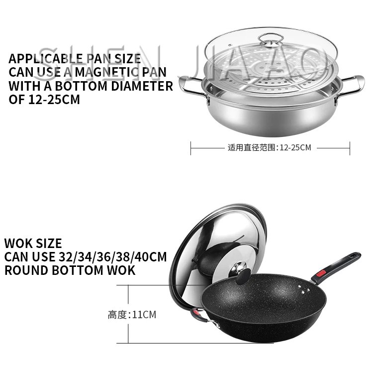 3000W Upgraded Concave Induction Cooker Household Concave Bottom Cooking Pan Integrated Commercial Battery Stove