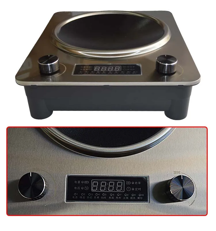 3000W Upgraded Concave Induction Cooker Household Concave Bottom Cooking Pan Integrated Commercial Battery Stove