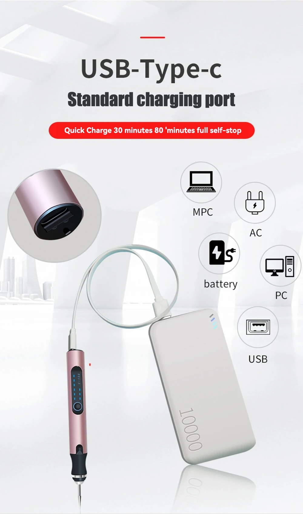 USB Cordless Rotary Tool Set Kit Electric Woodworking Engraving Pen DIY For Jewelry Metal Glass Mini USB Wireless Engrave Tools