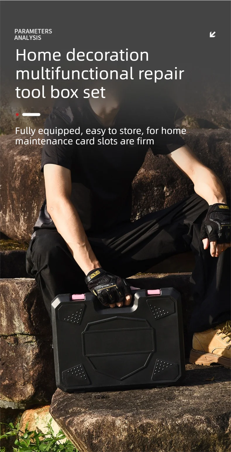 Multifunctional Electric Drill And Hand Tool Set Hardware And Electrician Special Repair Screwdriver With Claw Hammer Toolbox