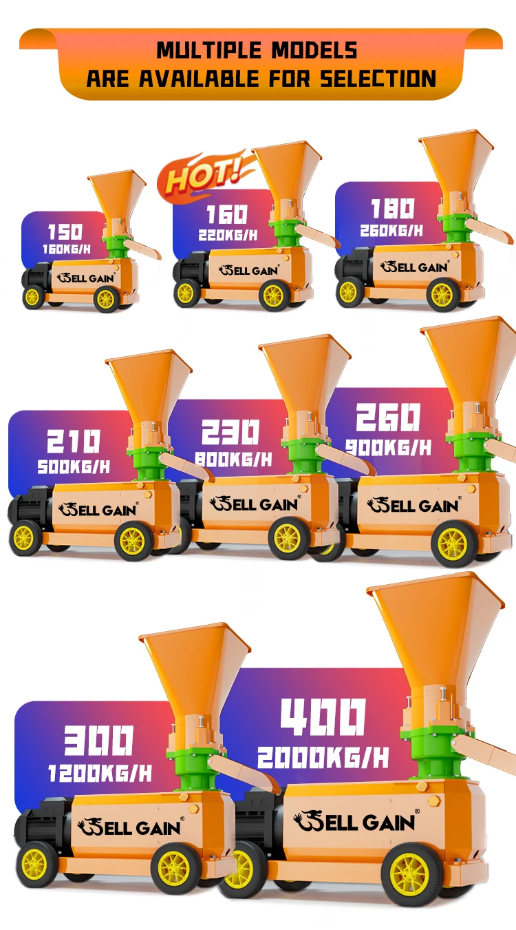160kg Per Hour Animal Feed Pellet Machine 420 Wood Pellet Mill for Biomass Pellet Production