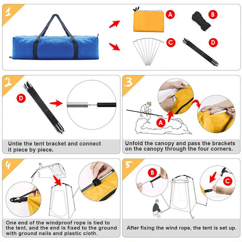 Portable Outdoor Shower Tent Portable Outdoor Shower Bath Changing Fitting Room Tent Shelter Camping Beach Privacy Toilet