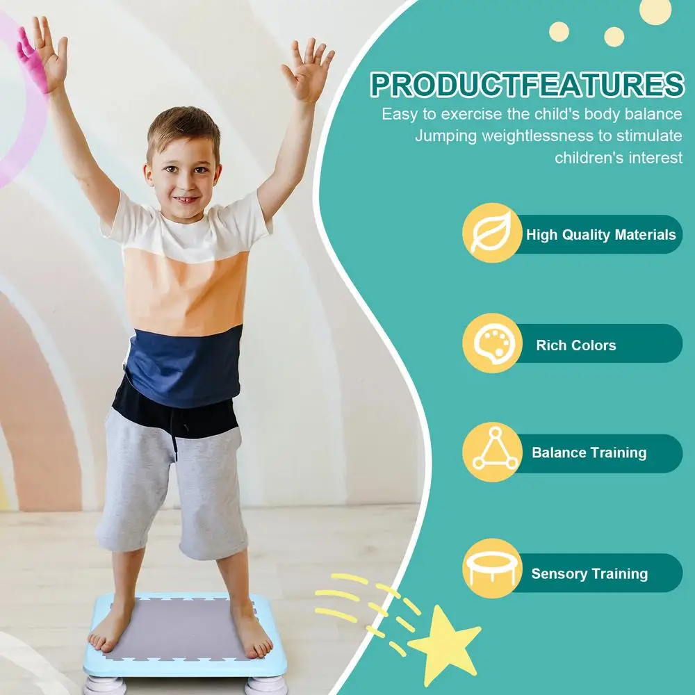 Trampoline For Kids Recreational Rebounder Inside Fitness Toy Backyard Trampoline Stable Bouncing Bed Jump Sensory Training For