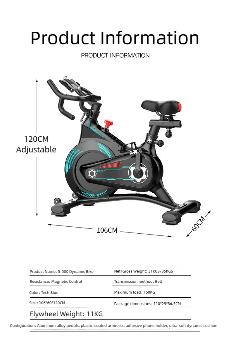 Magnetic Indoor Cycling Bike for Silent Cardio Fitness Exercise Home & Commercial Use Home Gym Systems