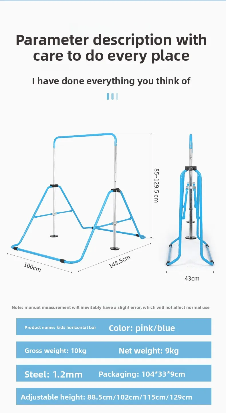 Children's Horizontal Bar Indoor Pull-up Floor Horizontal Single Ba r Equipment Household Horizontal Bar Training Equipment