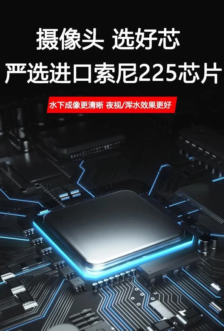 HD Underwater Fish Finder with Night Vision,360° Wide-Angle Fishing Camera,Depth Temperature Sensor for Anglers