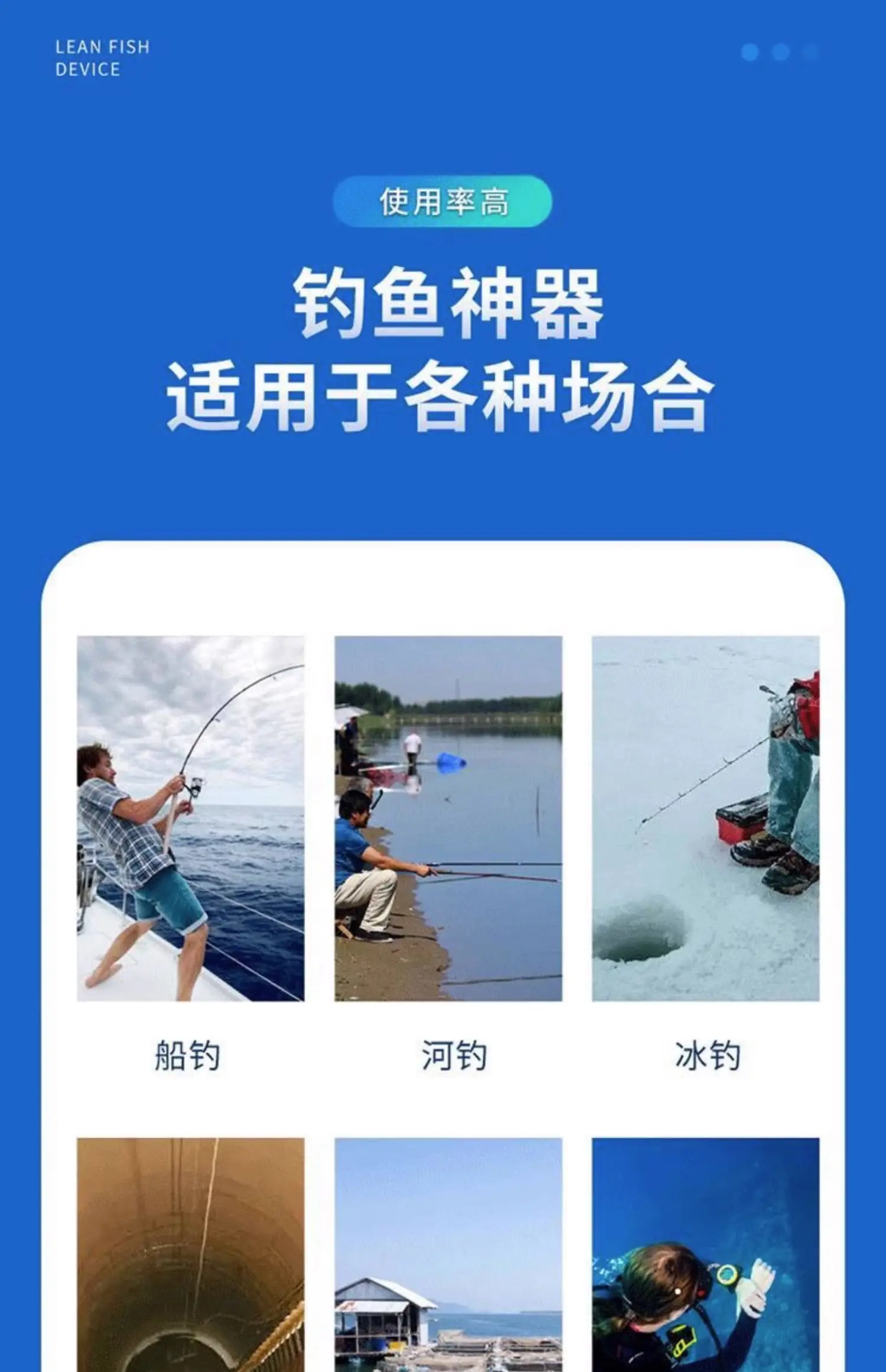 HD Underwater Fish Finder with Night Vision,360° Wide-Angle Fishing Camera,Depth Temperature Sensor for Anglers