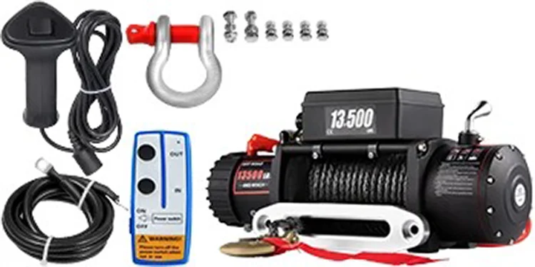 Ztem 13500LBS Electric Truck Winch12v Electric Winch ATV Synthetic Rope with 2 Remote Controls for 4X4 Car Trailer ATV Truck
