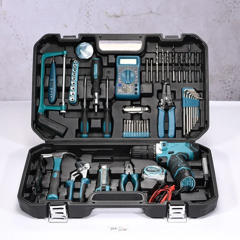 160PCS 115/63/32/19PC High-power Multifunctional Lithium Electric Hand Drill Household Hardware Tool Combination Handheld Drill